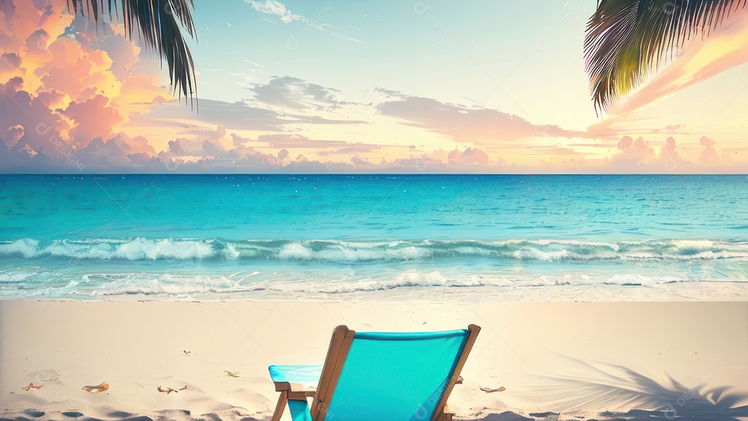 Imagem realista de uma linda praia paisagem.