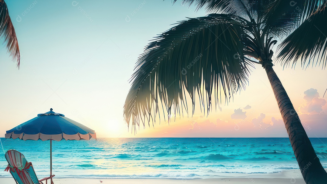 Imagem realista de uma linda praia paisagem.