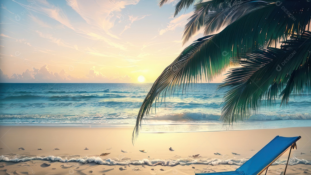 Imagem realista de uma linda praia paisagem.