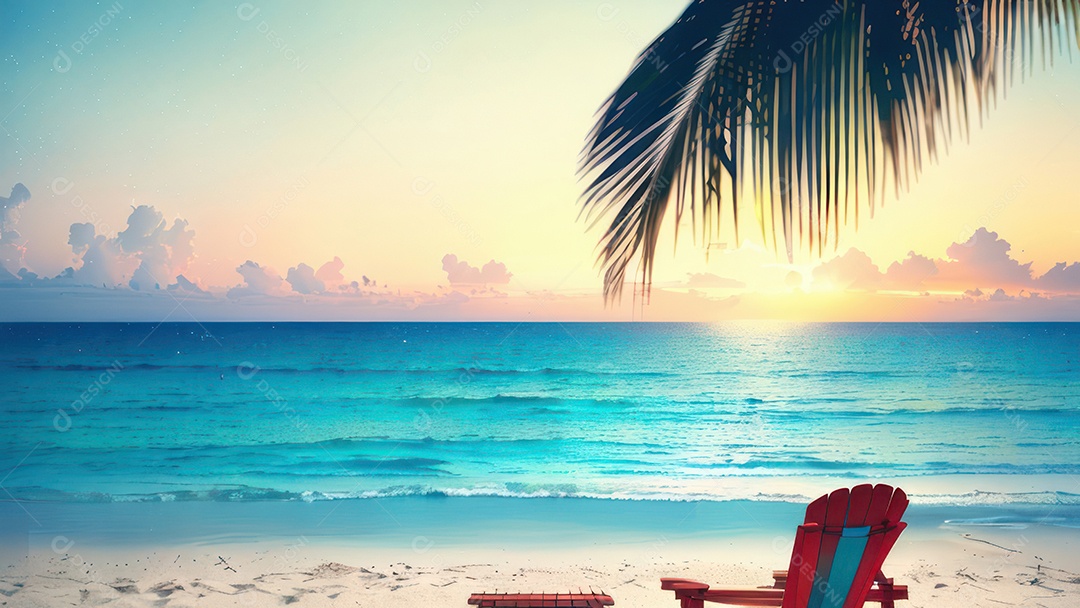 Imagem realista de uma linda praia paisagem.