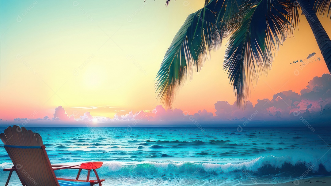 Imagem realista de uma linda praia paisagem.