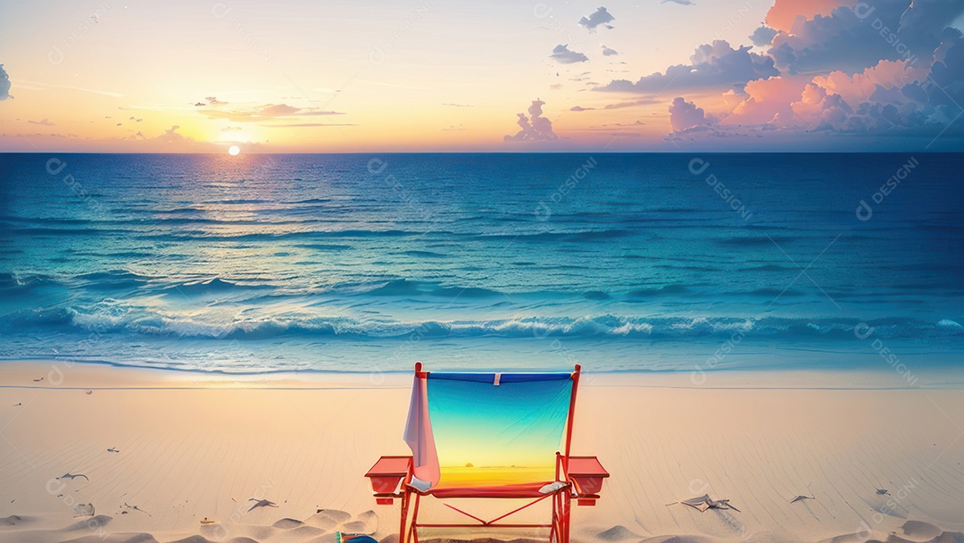 Imagem realista de uma linda praia paisagem.