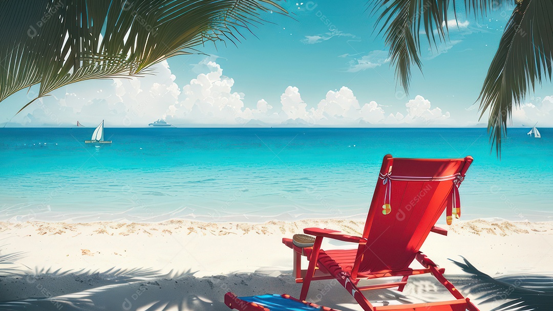 Imagem realista de uma linda praia paisagem.