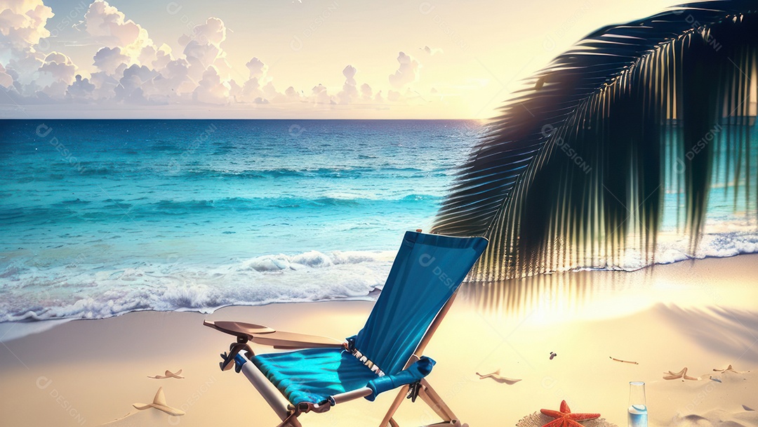 Imagem realista de uma linda praia paisagem.