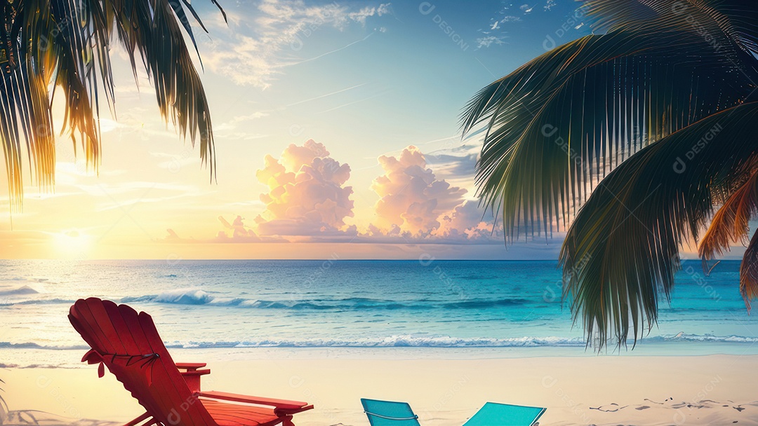 Imagem realista de uma linda praia paisagem.