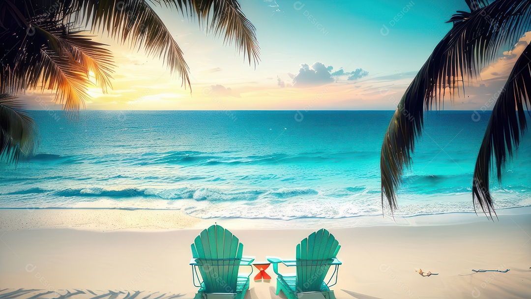 Imagem realista de uma linda praia paisagem.