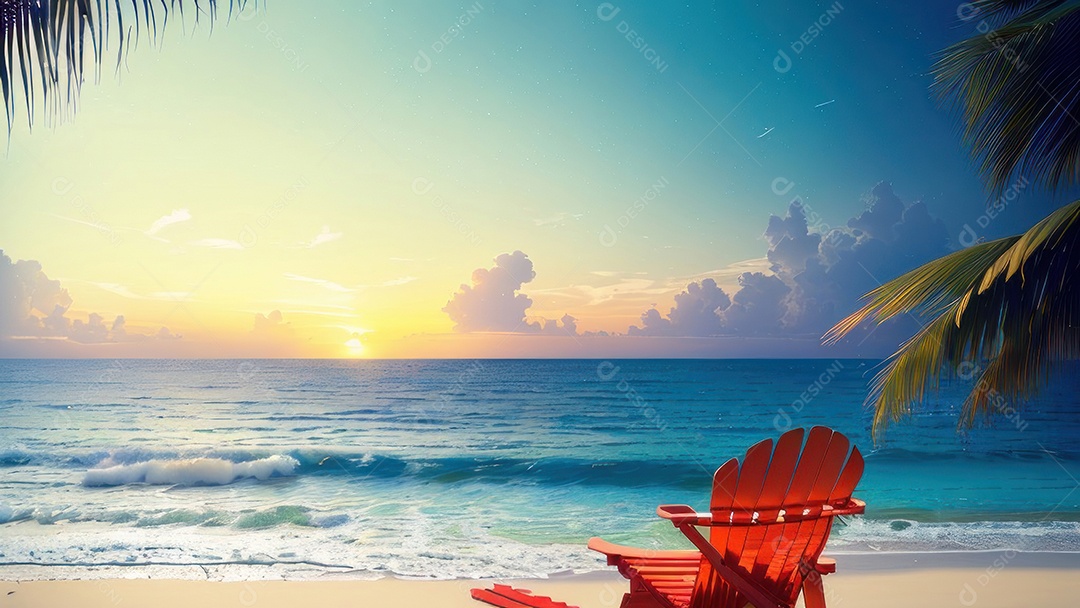 Imagem realista de uma linda praia paisagem.