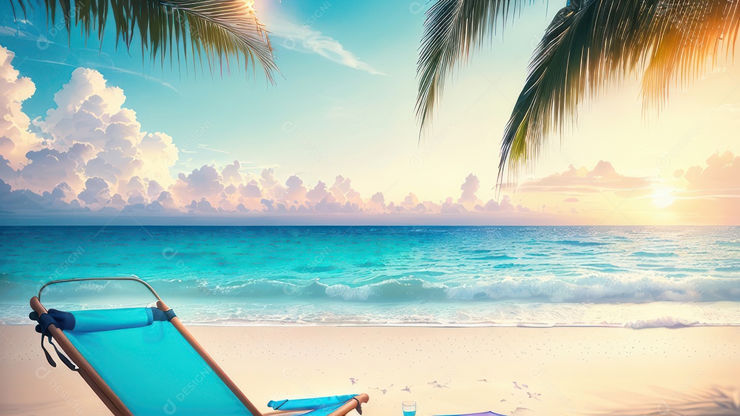 Imagem realista de uma linda praia paisagem.