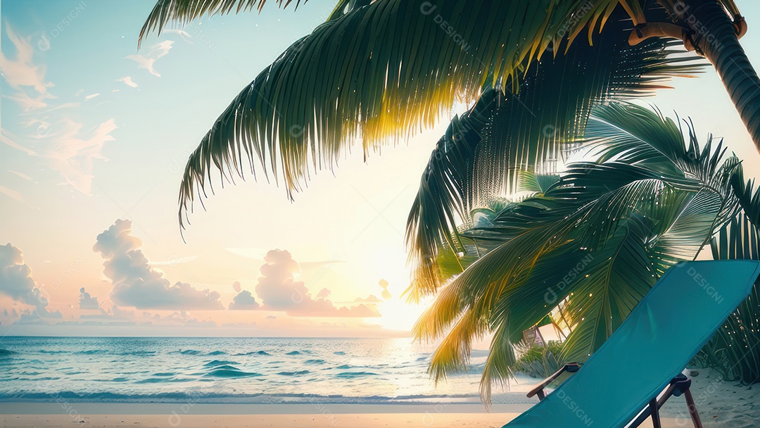 Imagem realista de uma linda praia paisagem.