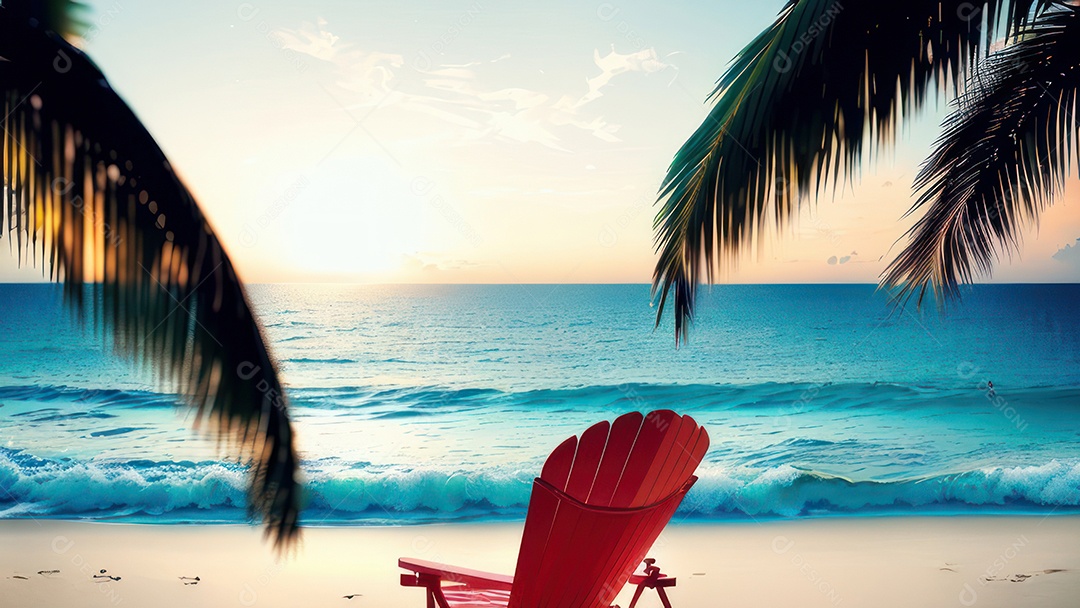 Imagem realista de uma linda praia paisagem.