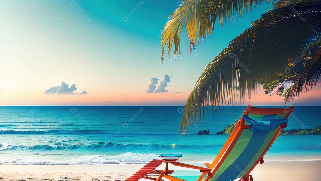 Imagem realista de uma linda praia paisagem.