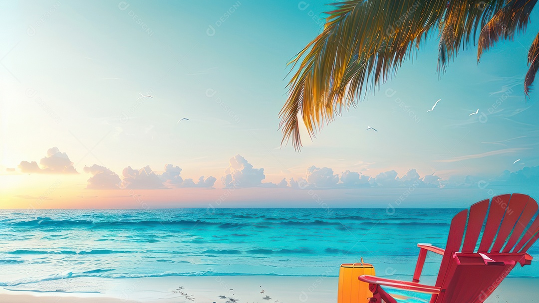 Imagem realista de uma linda praia paisagem.