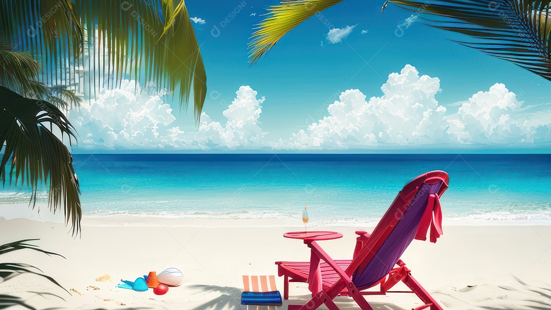 Imagem realista de uma linda praia paisagem.