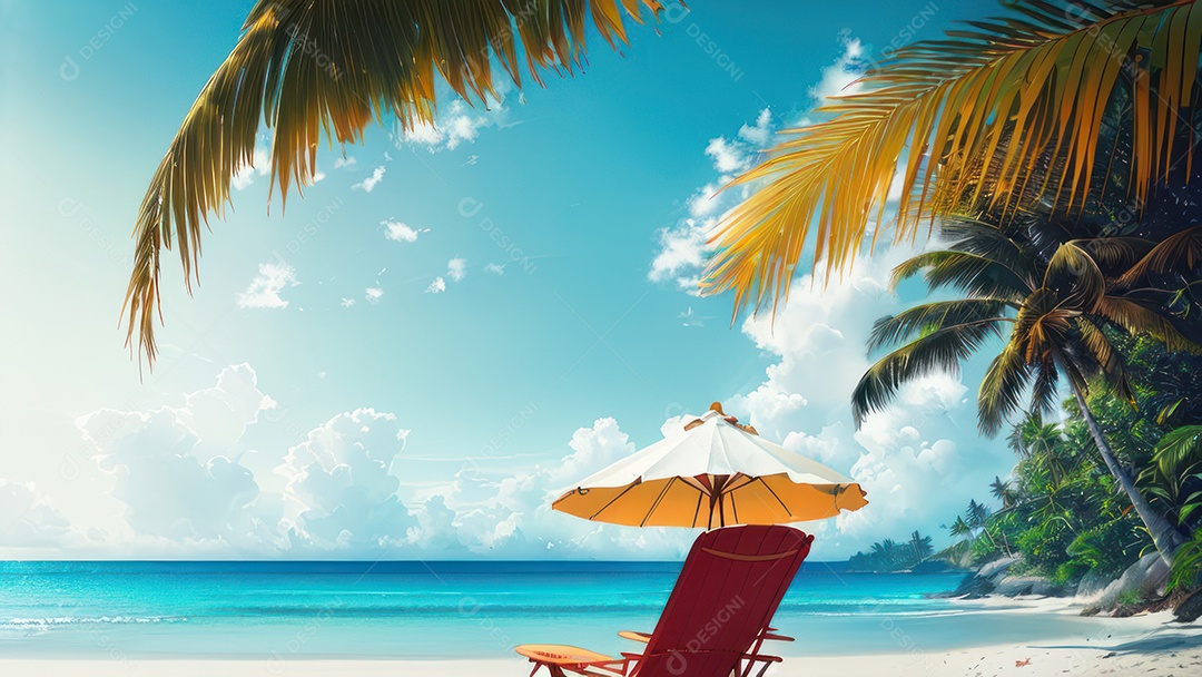 Imagem realista de uma linda praia paisagem.