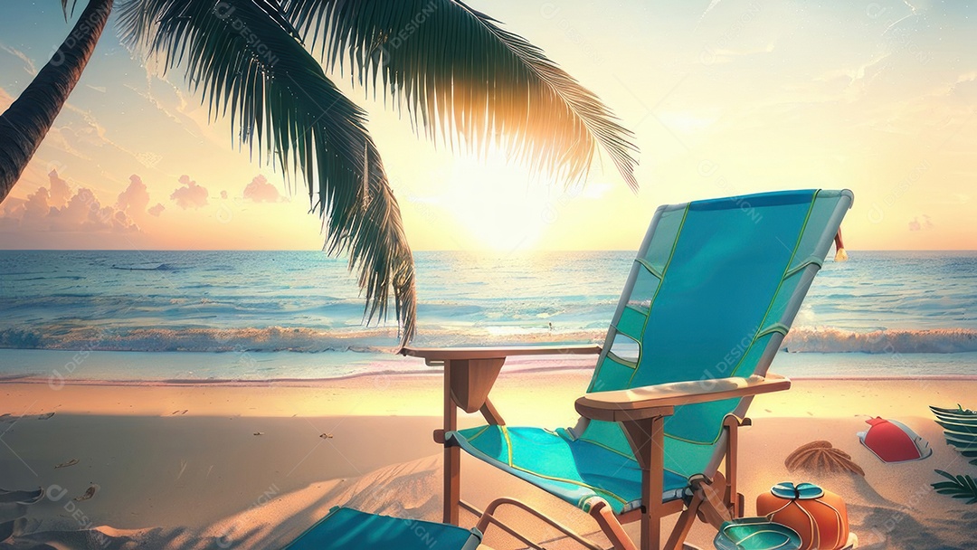 Imagem realista de uma linda praia paisagem.