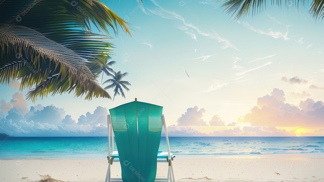 Imagem realista de uma linda praia paisagem.