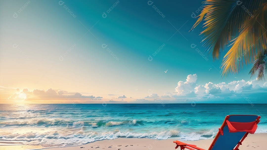 Imagem realista de uma linda praia paisagem.