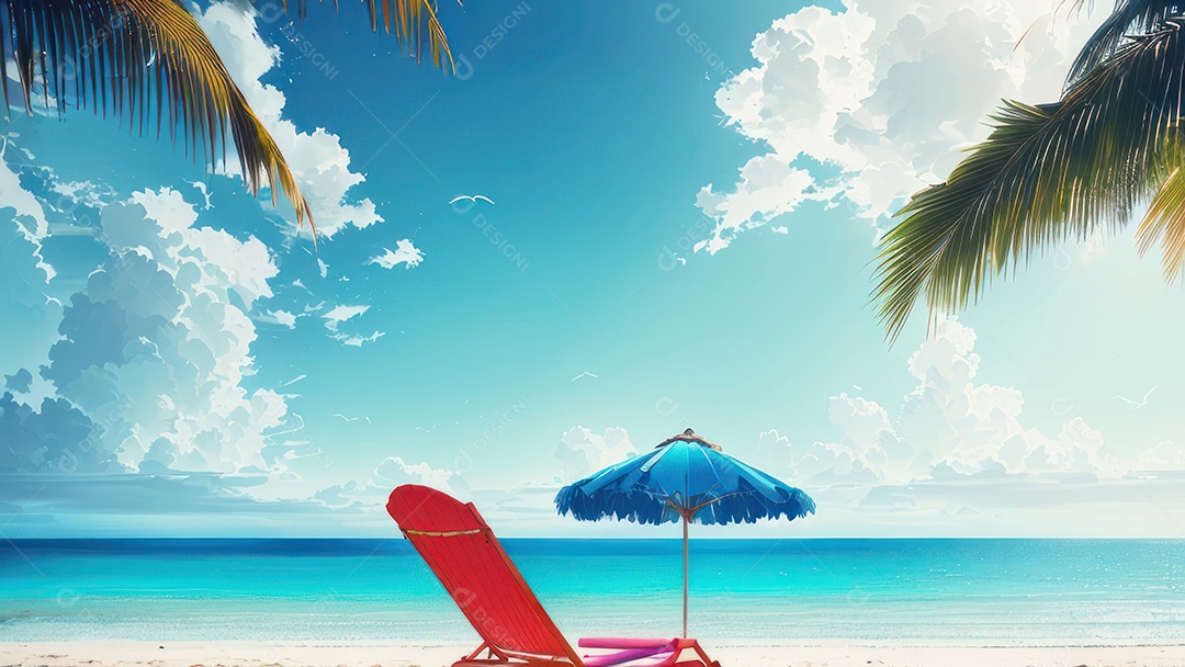 Imagem realista de uma linda praia paisagem.