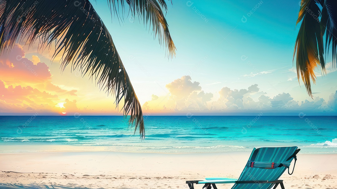 Imagem realista de uma linda praia paisagem.