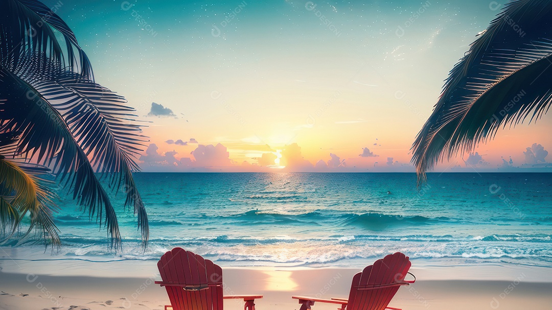 Imagem realista de uma linda praia paisagem.