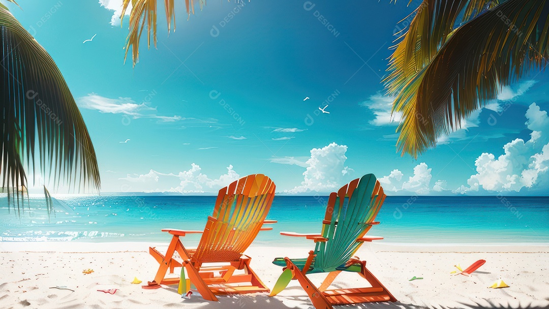 Imagem realista de uma linda praia paisagem.