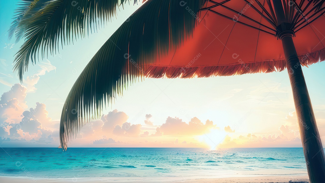 Imagem realista de uma linda praia paisagem.