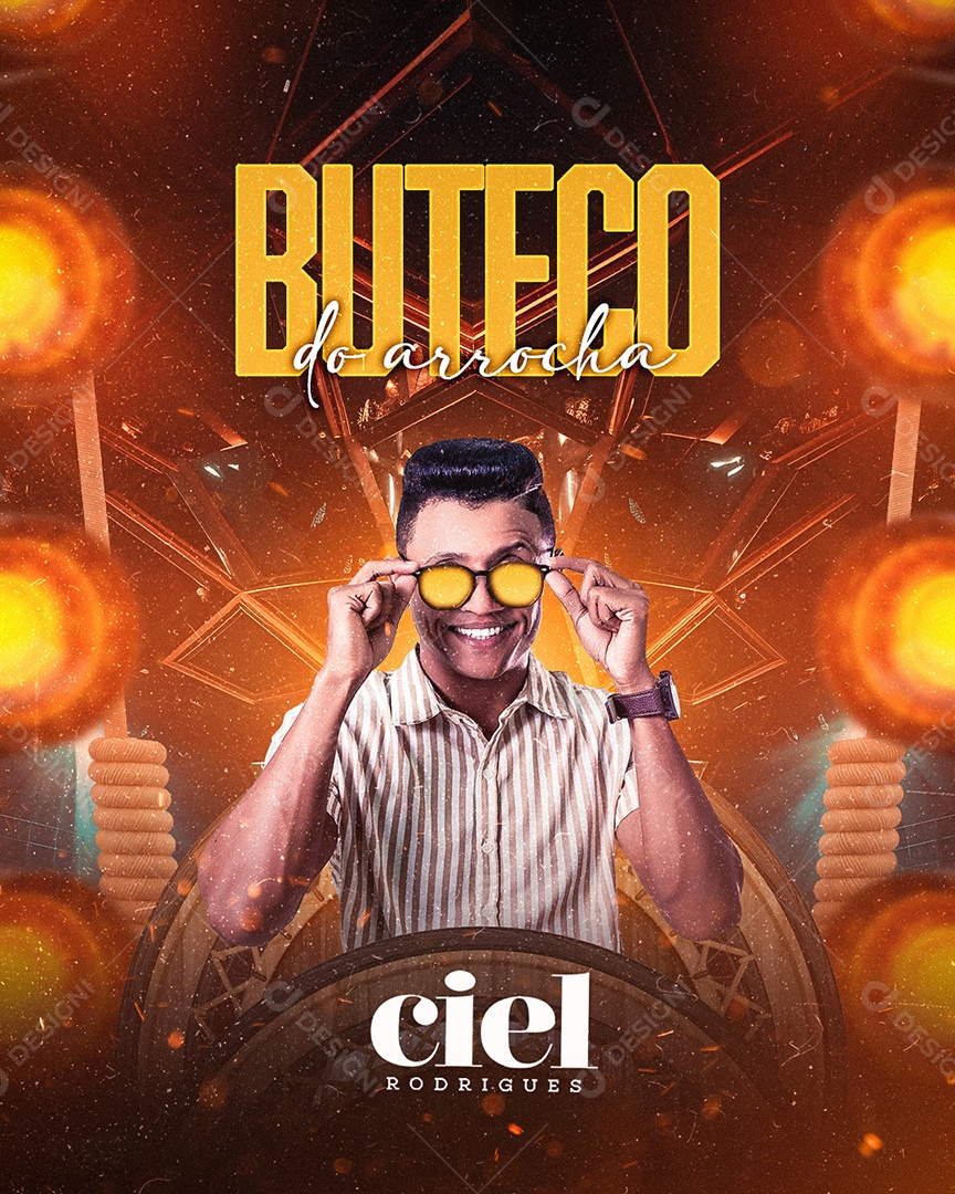 Flyer show Buteco do Arrocha Ciel Rodrigues Social Media PSD Editável