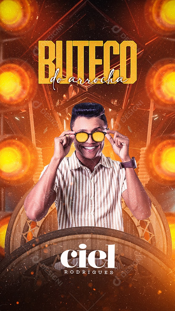 Flyer show Buteco do Arrocha Ciel Rodrigues Story Social Media PSD Editável