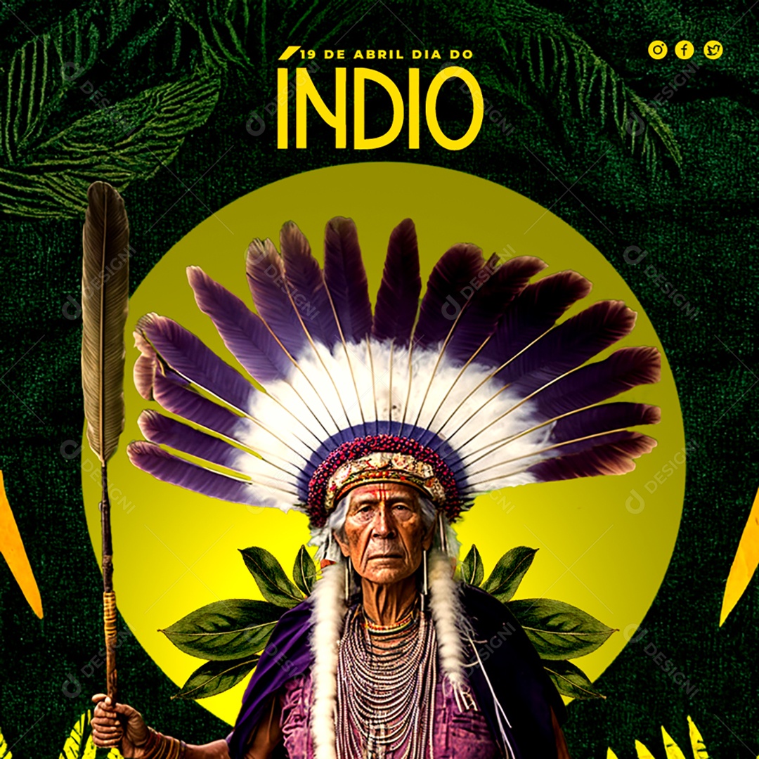 Dia do Índio 19 de Abril Social Media PSD Editável