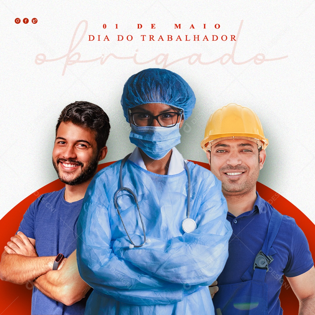 Dia do Trabalhador 1 de Maio Social Media PSD Editável