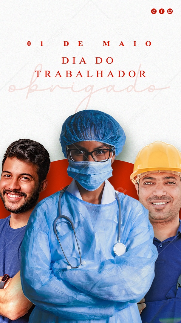 Story Dia do Trabalhador 1 de Maio Social Media PSD Editável