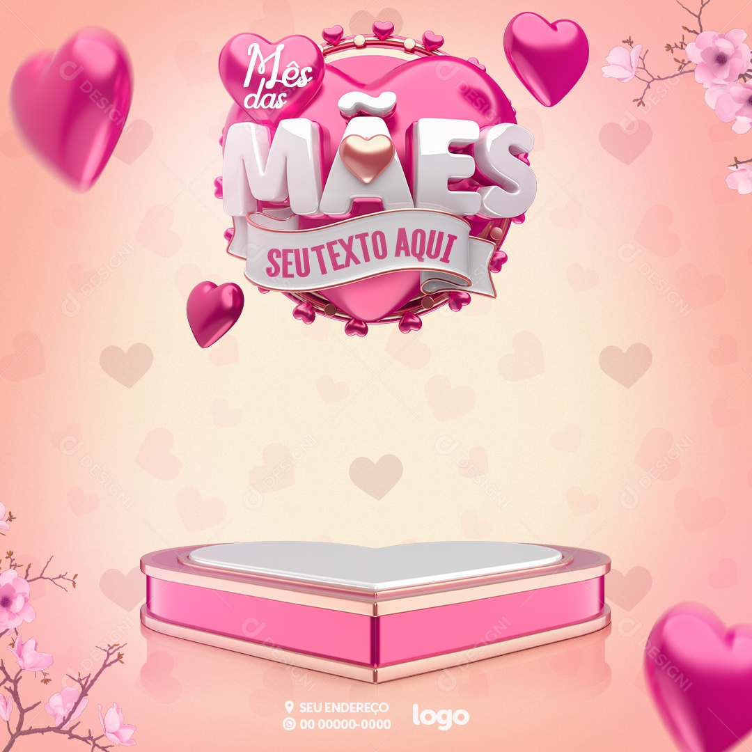 Mês Das Mães Produtos Pódio De Produto Social Media PSD Editável