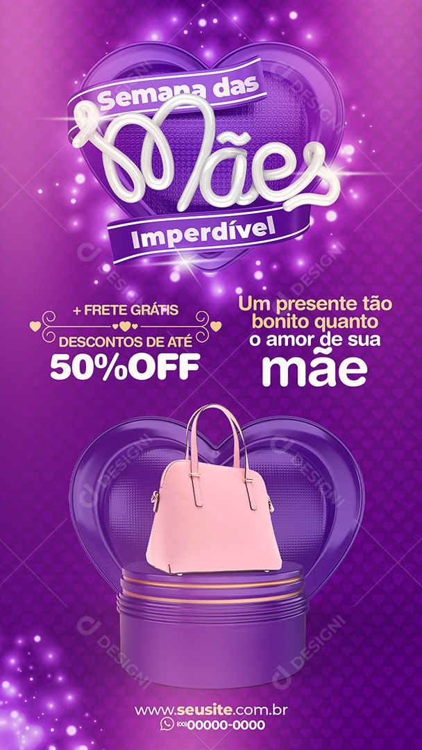 Story Dia Das Mães Promoção De Bolsa Social Media PSD Editável