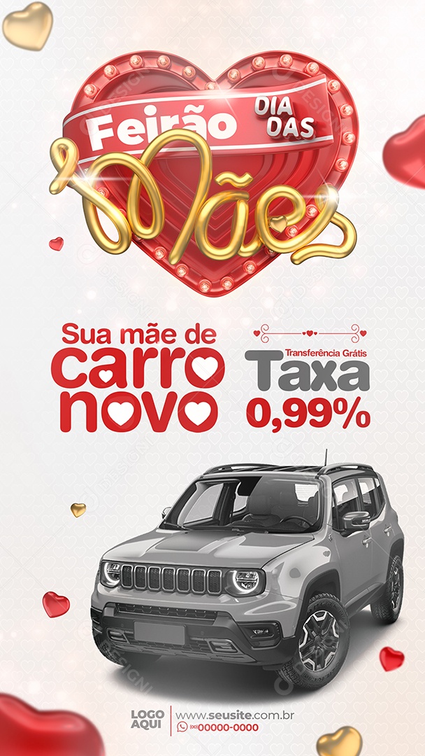 Social Media Story Feirão Dia Das Mães Sua Mães De Carro Novo PSD Editável