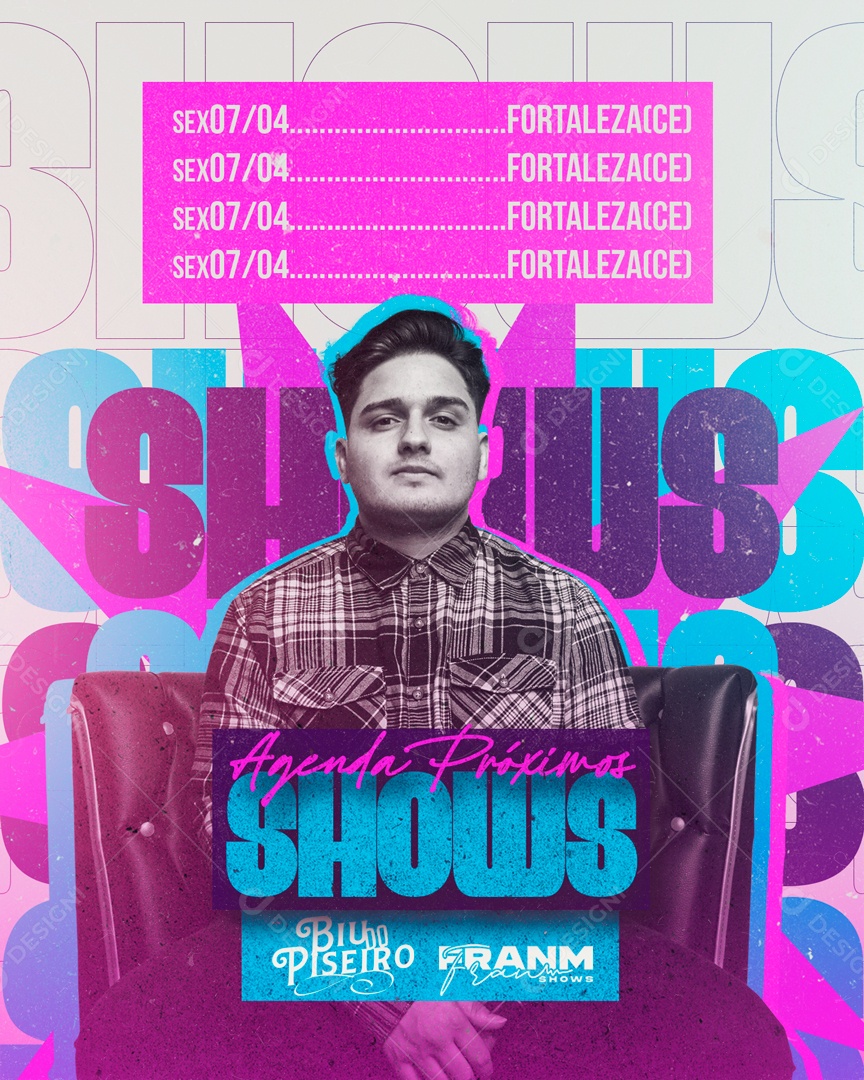 Social Media Flyer Evento Agenda Semanal Biu Do Piseiro PSD Editavel