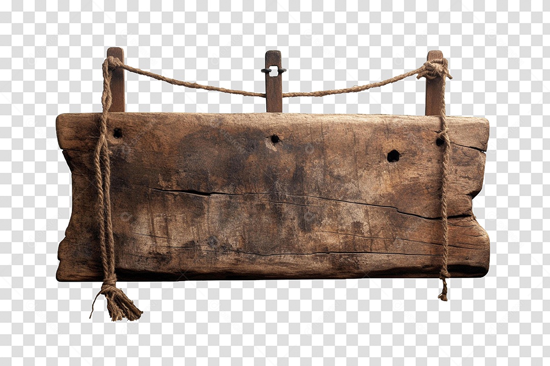 Elemento 3D Para Composição Placa De Madeira PNG Transparente