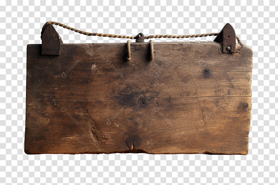 Elemento 3D Para Composição Placa De Madeira PNG Transparente