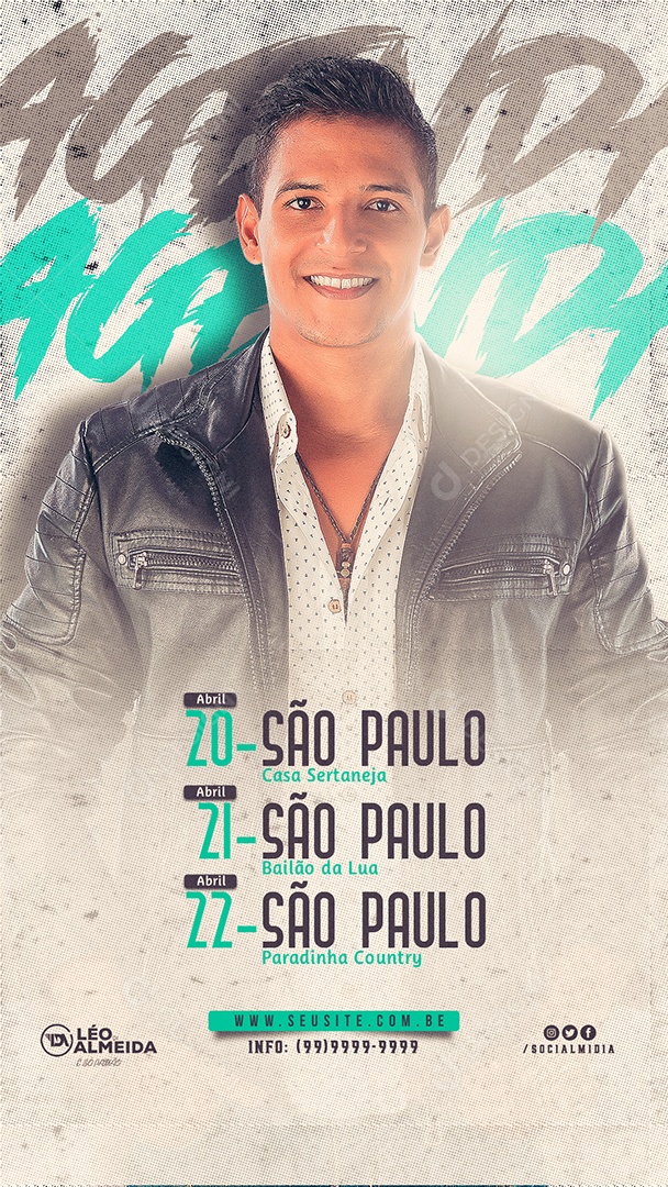 Social Media Flyer Story Agenda Semanal Leo Almeida PSD Editavel