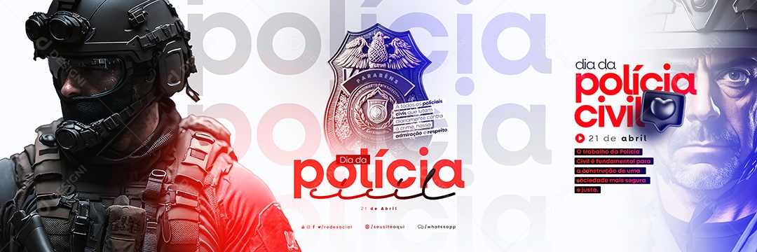 Dia Da Polícia Civil 21 De Abril Carrossel Social Media PSD Editável