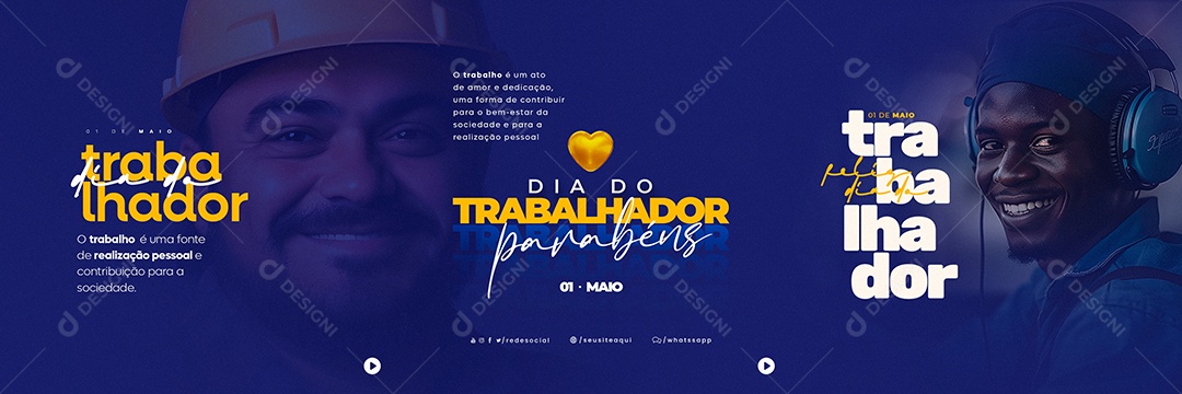 Parabéns Dia Do Trabalhador 1 De Maio Carrossel Social Media PSD Editável