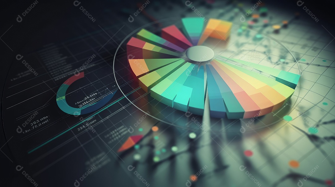 Conceito de análise no diagrama de dados do gráfico financeiro.