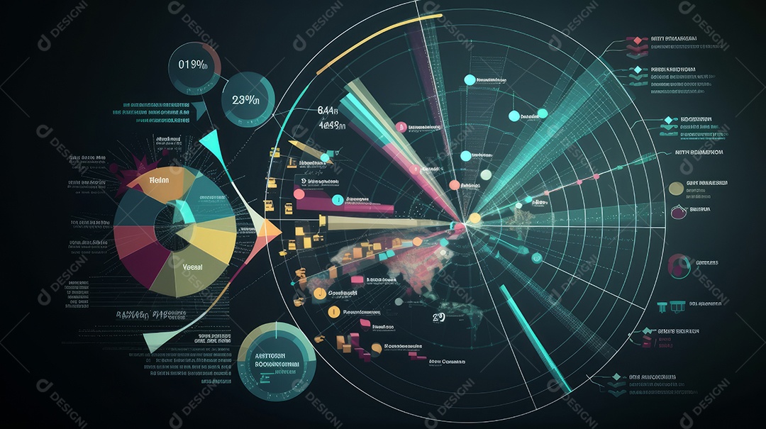 Conceito de análise no diagrama de dados do gráfico financeiro.