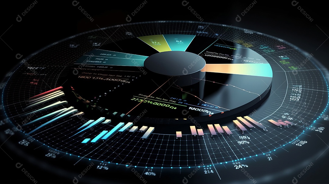 Conceito de análise no diagrama de dados do gráfico financeiro.