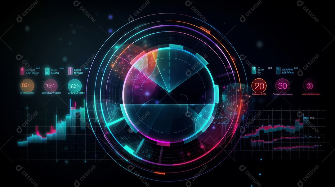 Conceito de análise no diagrama de dados do gráfico financeiro.