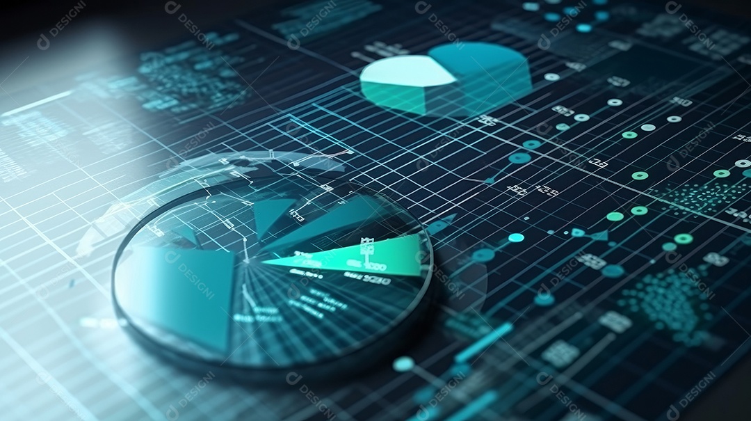 Conceito de análise no diagrama de dados do gráfico financeiro.