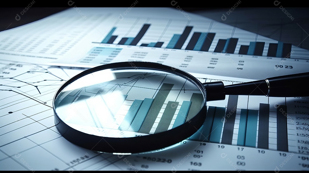 Conceito de análise no diagrama de dados do gráfico financeiro.