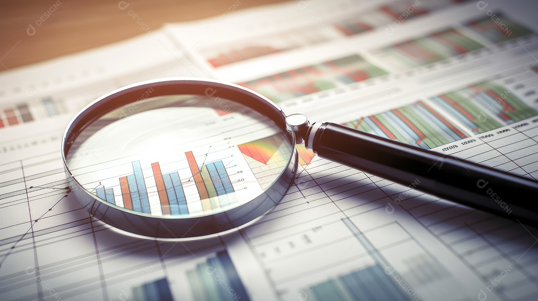 Conceito de análise no diagrama de dados do gráfico financeiro.