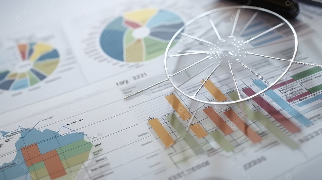 Conceito de análise no diagrama de dados do gráfico financeiro.