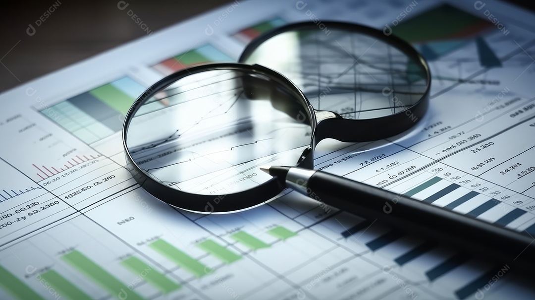 Conceito de análise no diagrama de dados do gráfico financeiro.