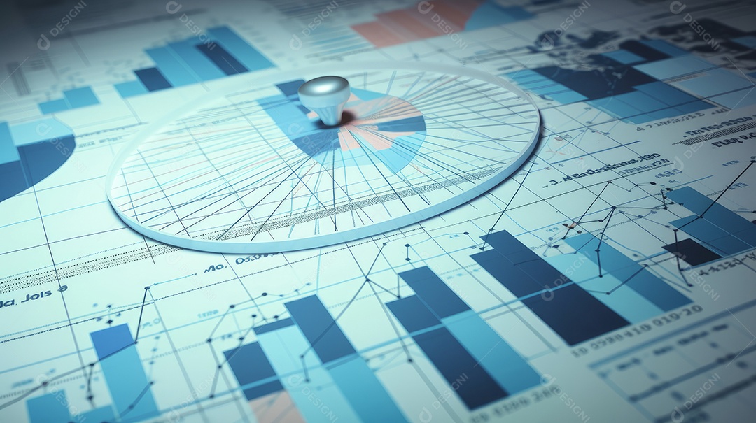 Conceito de análise no diagrama de dados do gráfico financeiro.